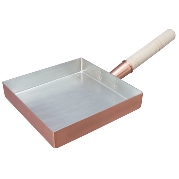Photo1: Copper Flying Pan for Japanese Rolled Omelets　Square 18cm (1)